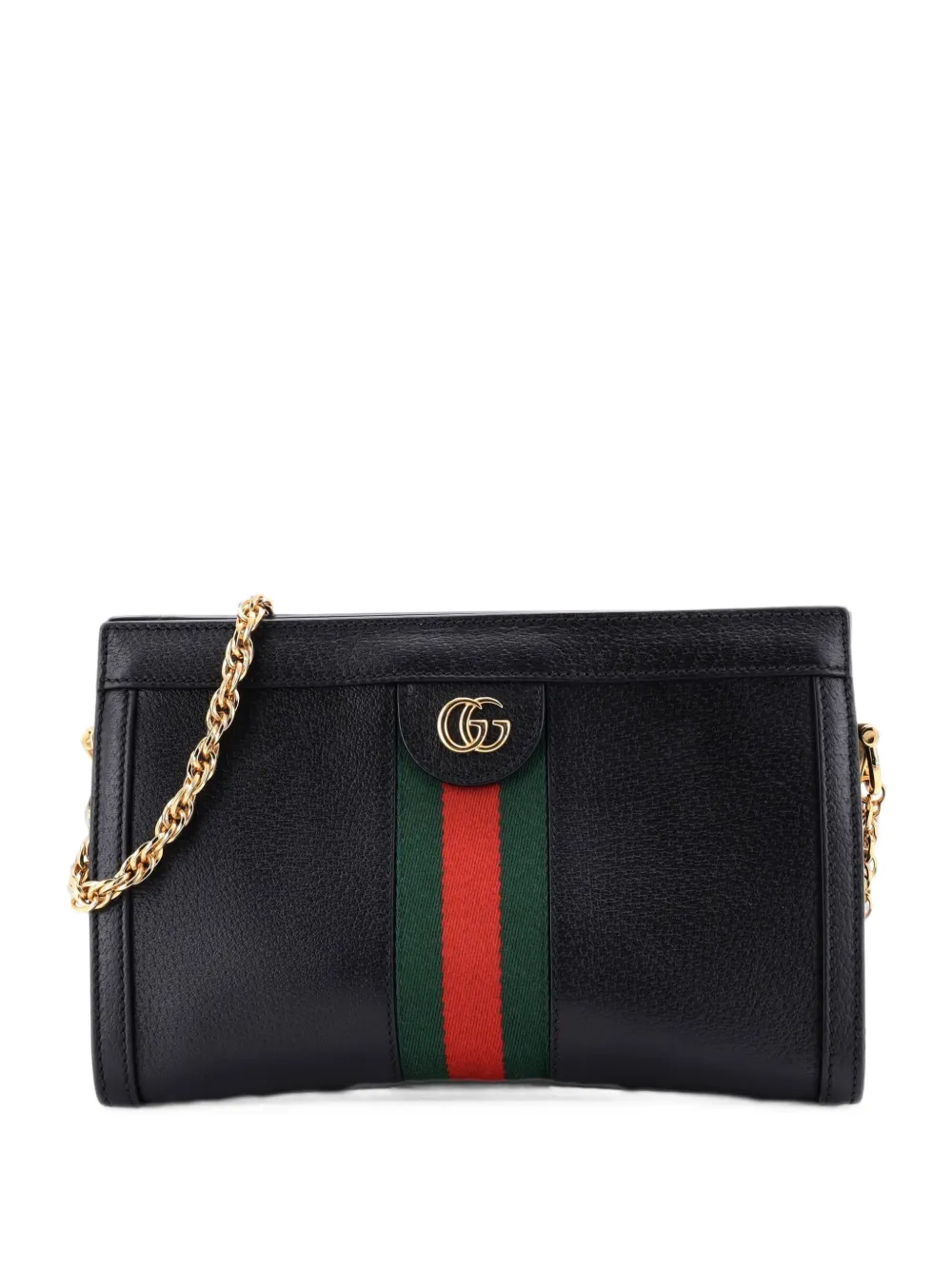 Gucci Pre-Owned Borsa a spalla Ophidia piccola in pelle con catena - Nero