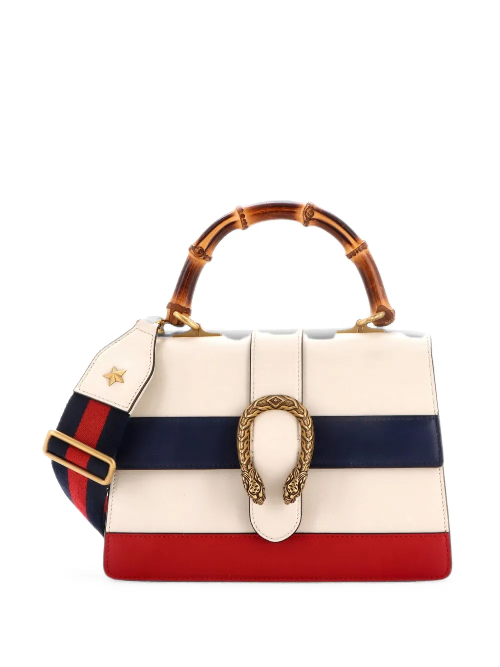 Gucci Pre-Owned Dionysus Bamboo Top Handle Bag Colorblock Leather Medium satchel - Nude