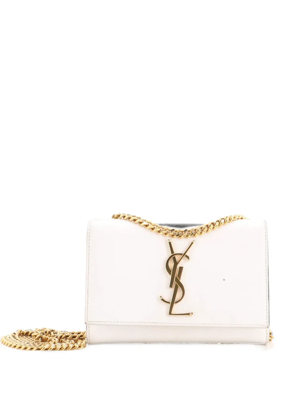 Saint Laurent Pre-Owned Classic Monogram Grainy Leather Small crossbody bag - Weiß