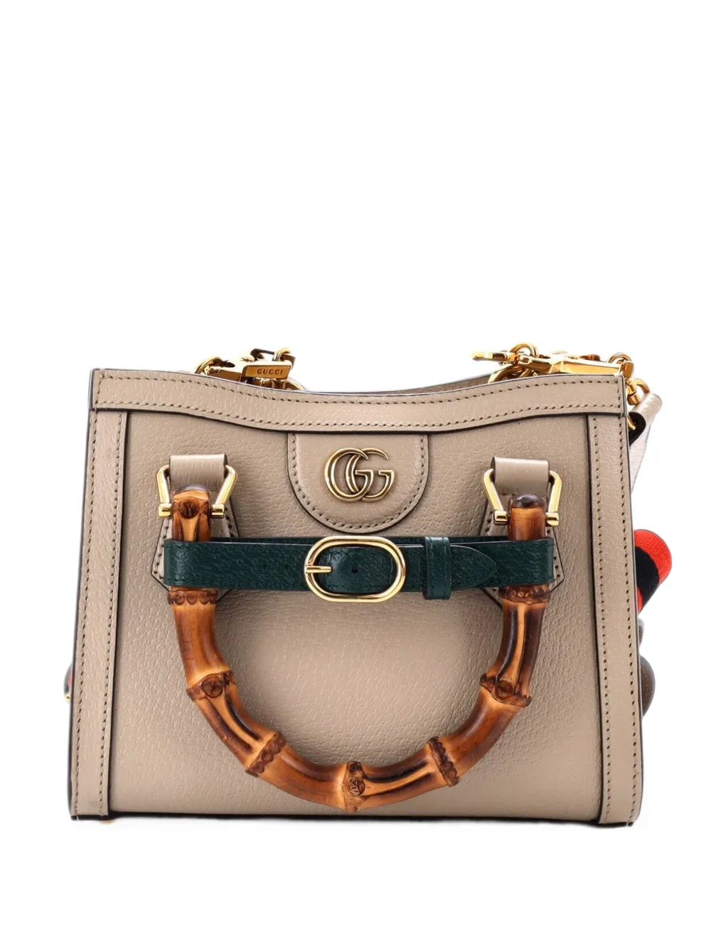 Gucci Pre-Owned Borsa a tracolla Diana NM mini in pelle con manico in bambù - Toni neutri