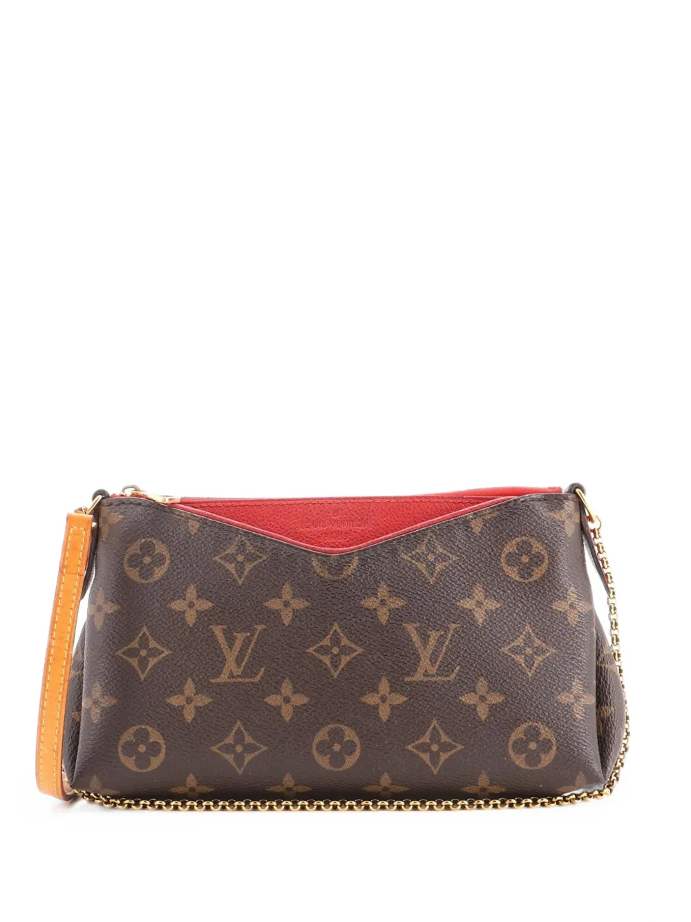 Louis Vuitton Pre-Owned Pallas Clutch aus Monogram-Canvas mit Leder - Rot