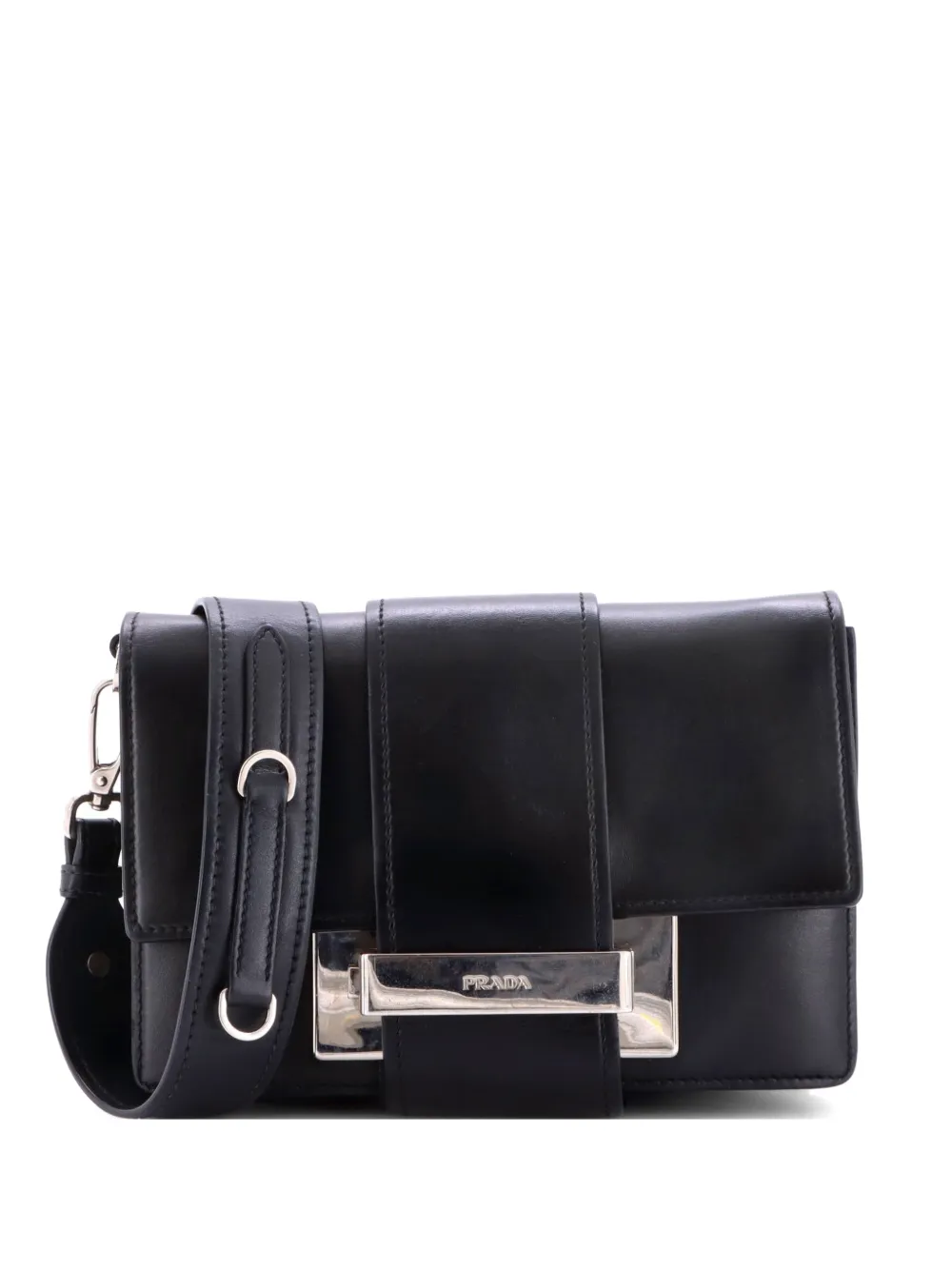 Prada Pre-Owned Metal Ribbon City Calfskin Small shoulder bag - Nero