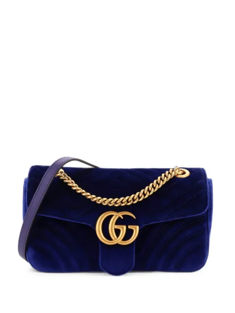Gucci Pre-Owned GG Marmont Flap Bag Matelasse Velvet Small shoulder bag