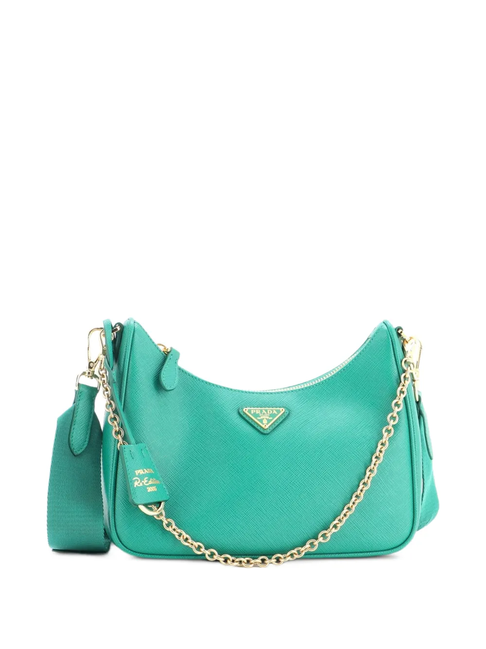 Prada Pre-Owned Borsa a tracolla Re-Edition 2005 piccola in pelle Saffiano - Verde