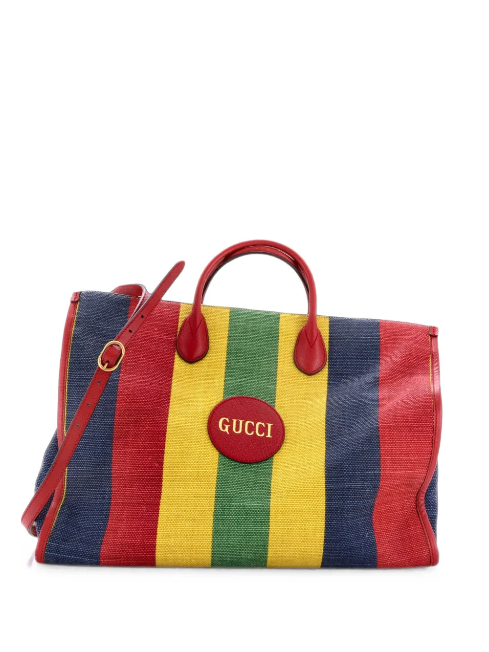 Gucci Pre-Owned Borsa tote Baiadera in tela a righe - Rosso