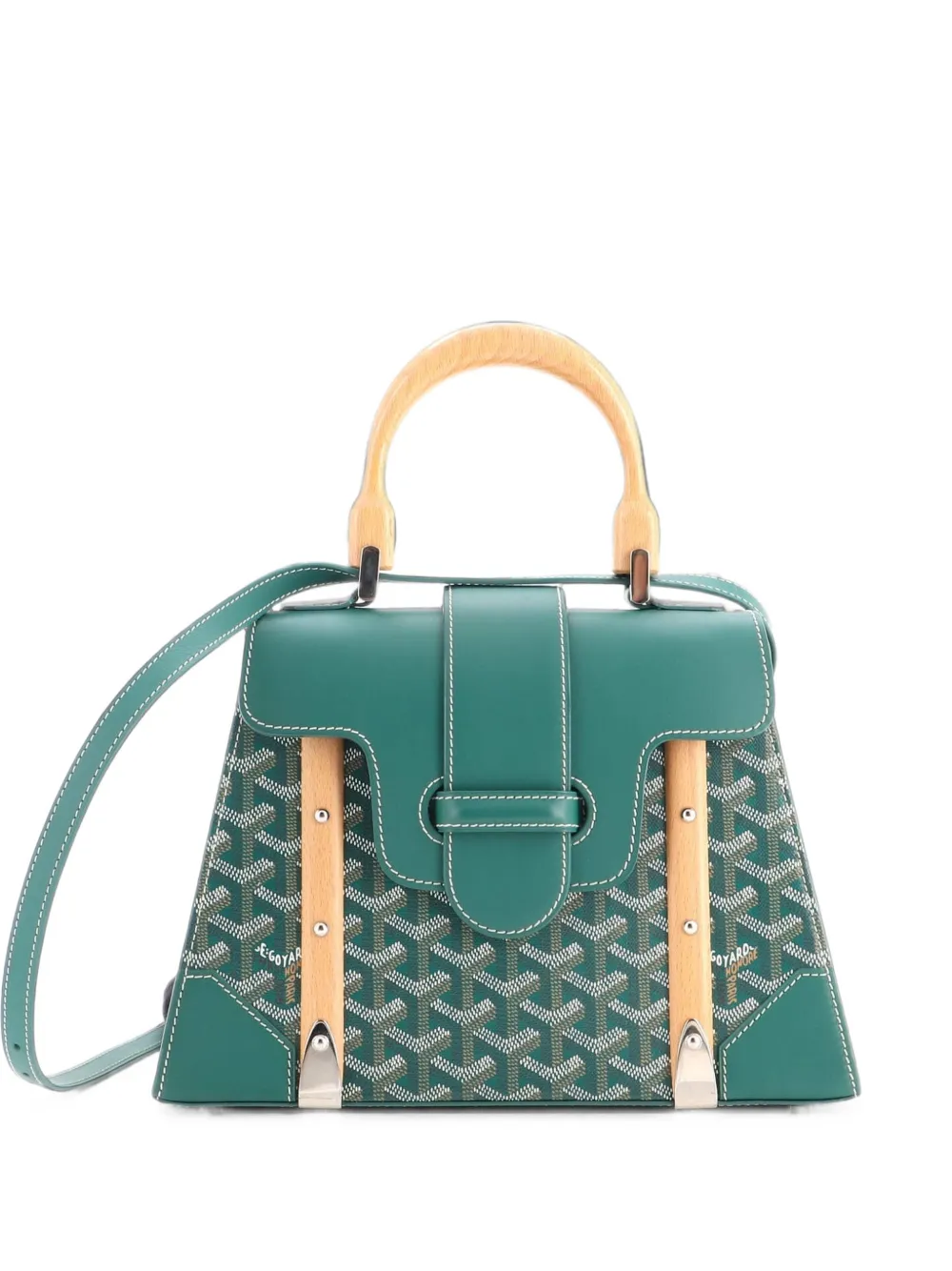 Goyard Pre-Owned Saigon Top Handle Bag Coated Canvas with Leather PM satchel - Verde