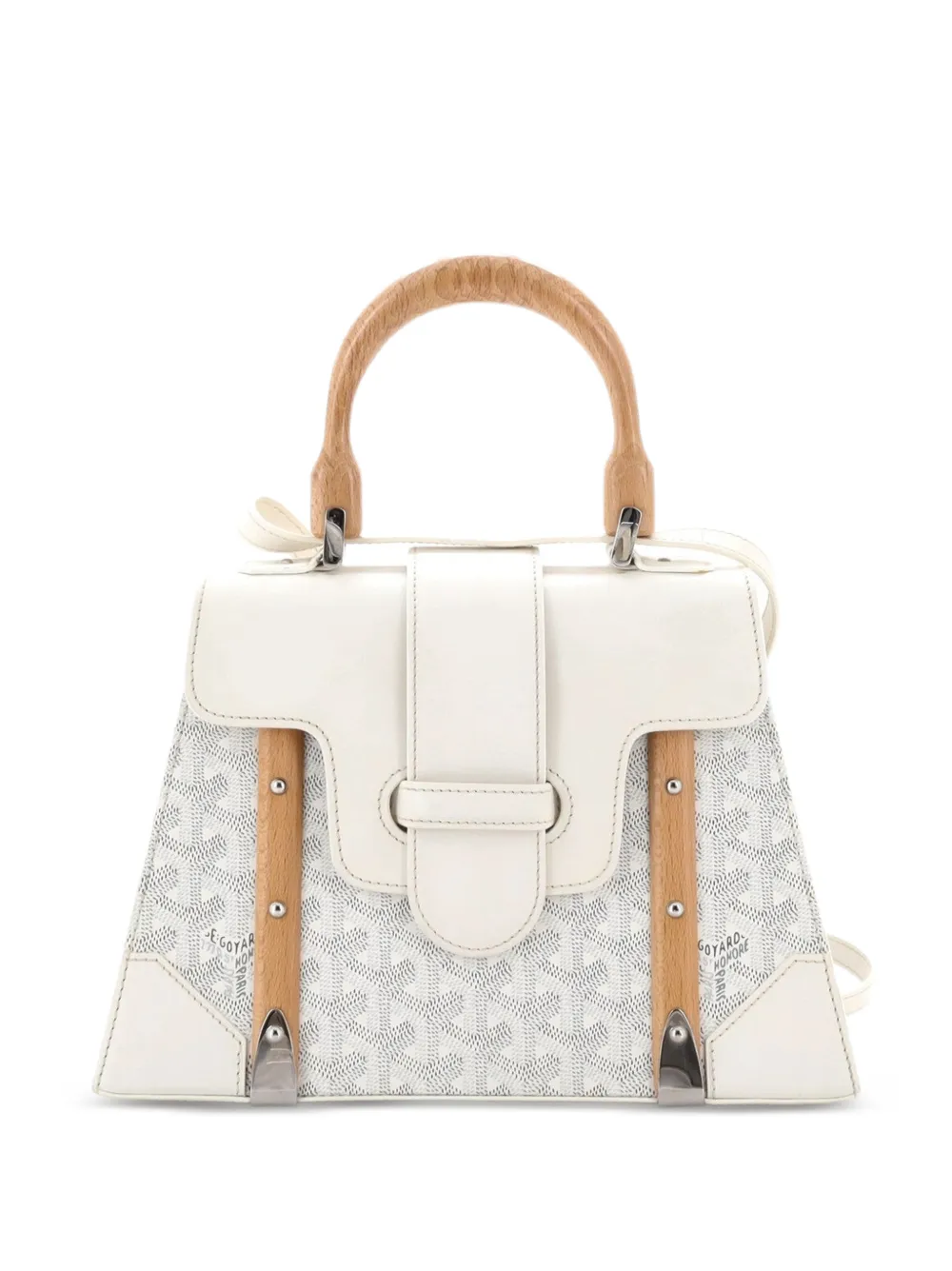 Goyard Pre-Owned Saigon Top Handle Bag Coated Canvas with Leather PM satchel - Bianco
