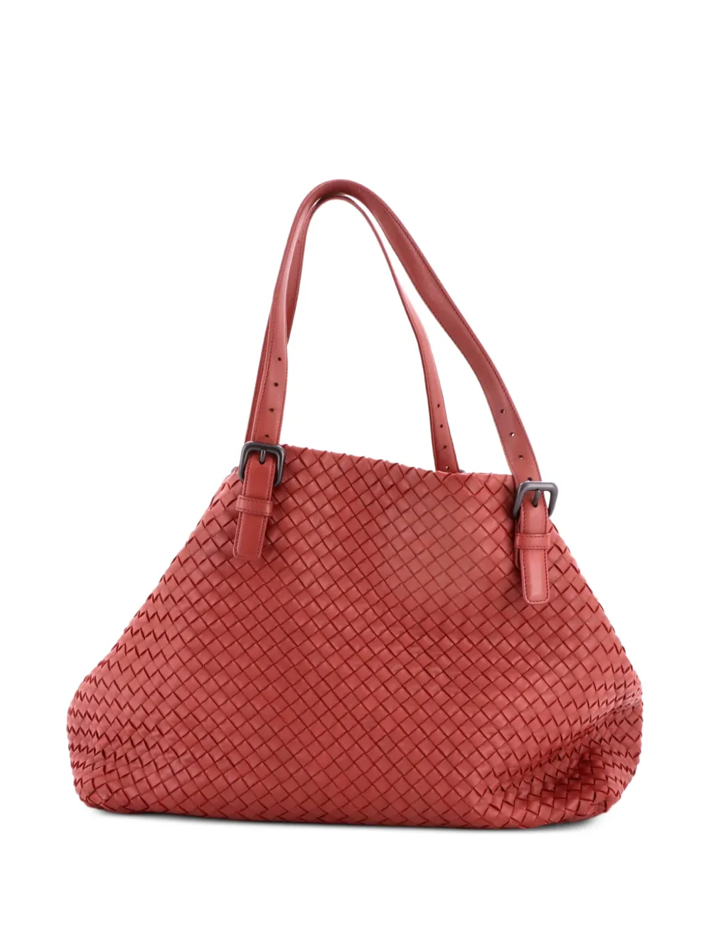Bottega Veneta Pre-Owned A-Shape Intrecciato Nappa Large tote bag - Red