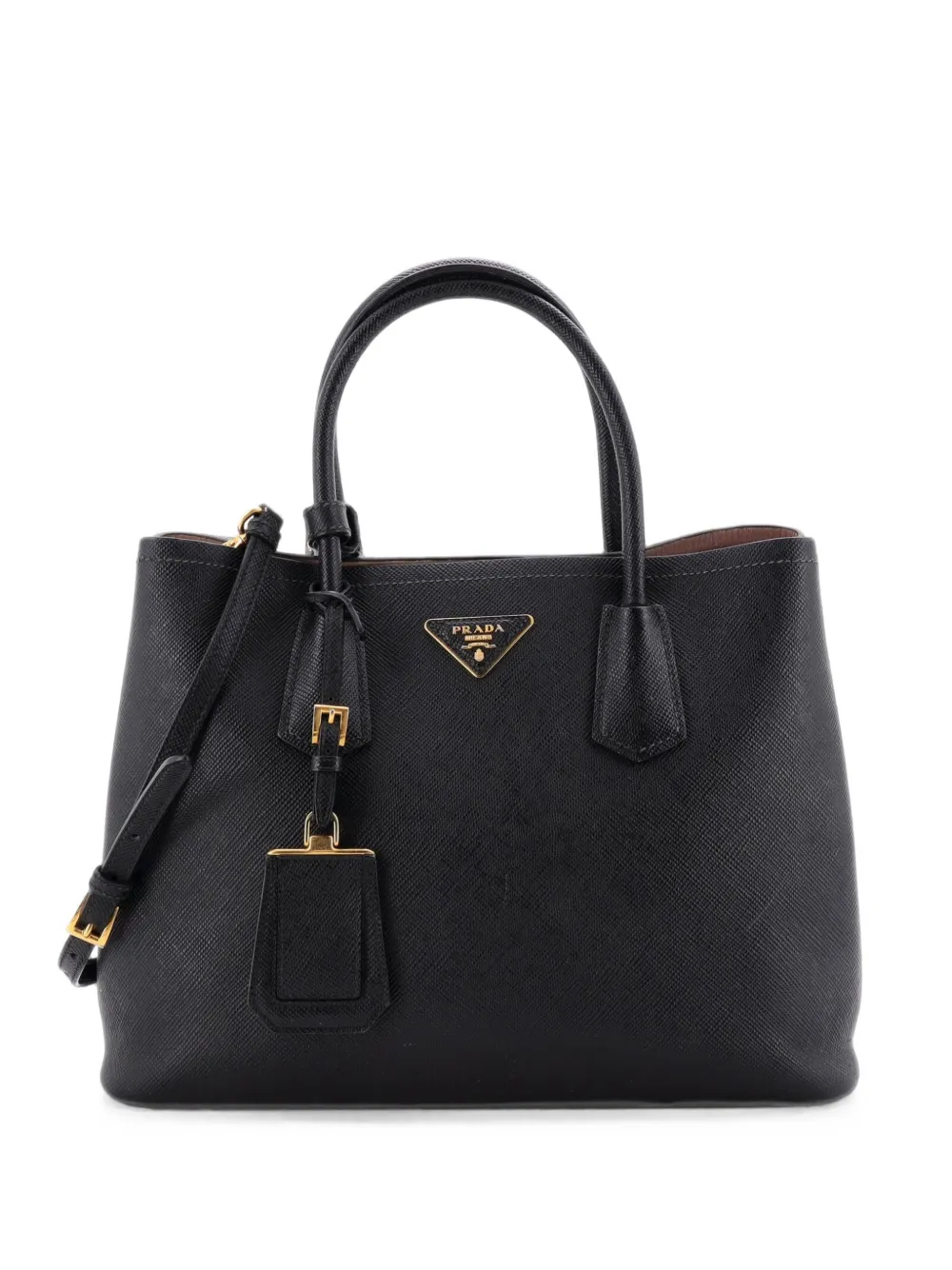 Prada Pre-Owned Cuir Double Saffiano Leather Medium tote bag - Nero