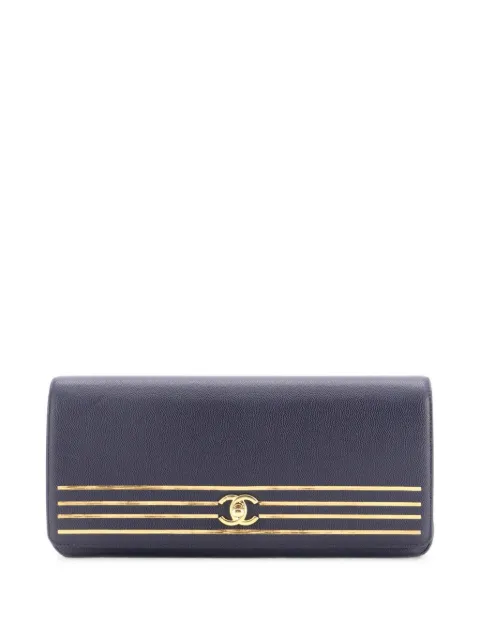 CHANEL Pre-Owned Captain Gold Embroidered Caviar clutch bag