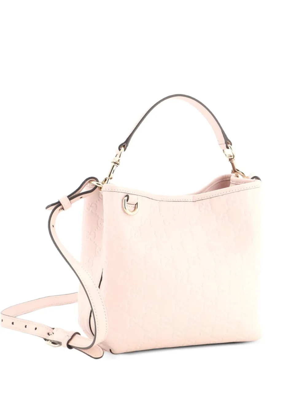 Gucci Pre-Owned petit sac seau en cuir à motif GG Emblem embossé - Rose Gucci Pre-Owned petit sac seau en cuir à motif GG Emblem embossé - Rose