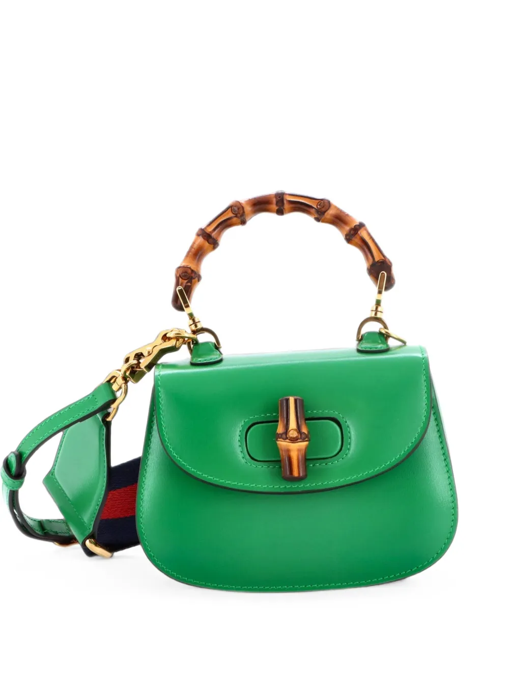 Gucci Pre-Owned Bamboo 1947 Top Handle Bag Leather Mini satchel - Verde