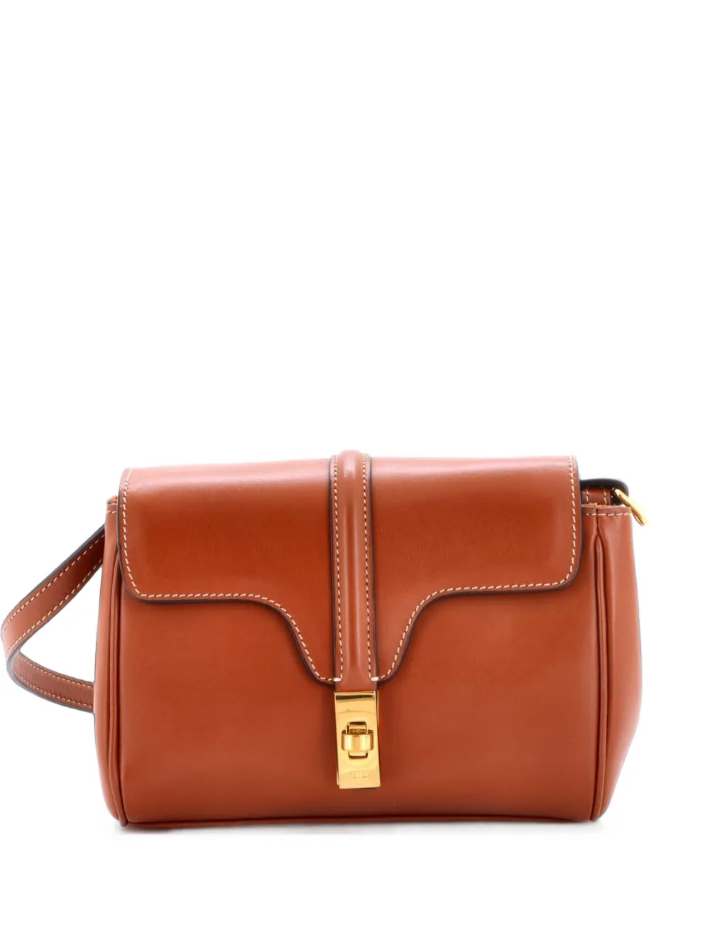 Celine Pre-Owned Borsa a tracolla Soft 16 Bag Smooth mini in pelle di vitello - Marrone