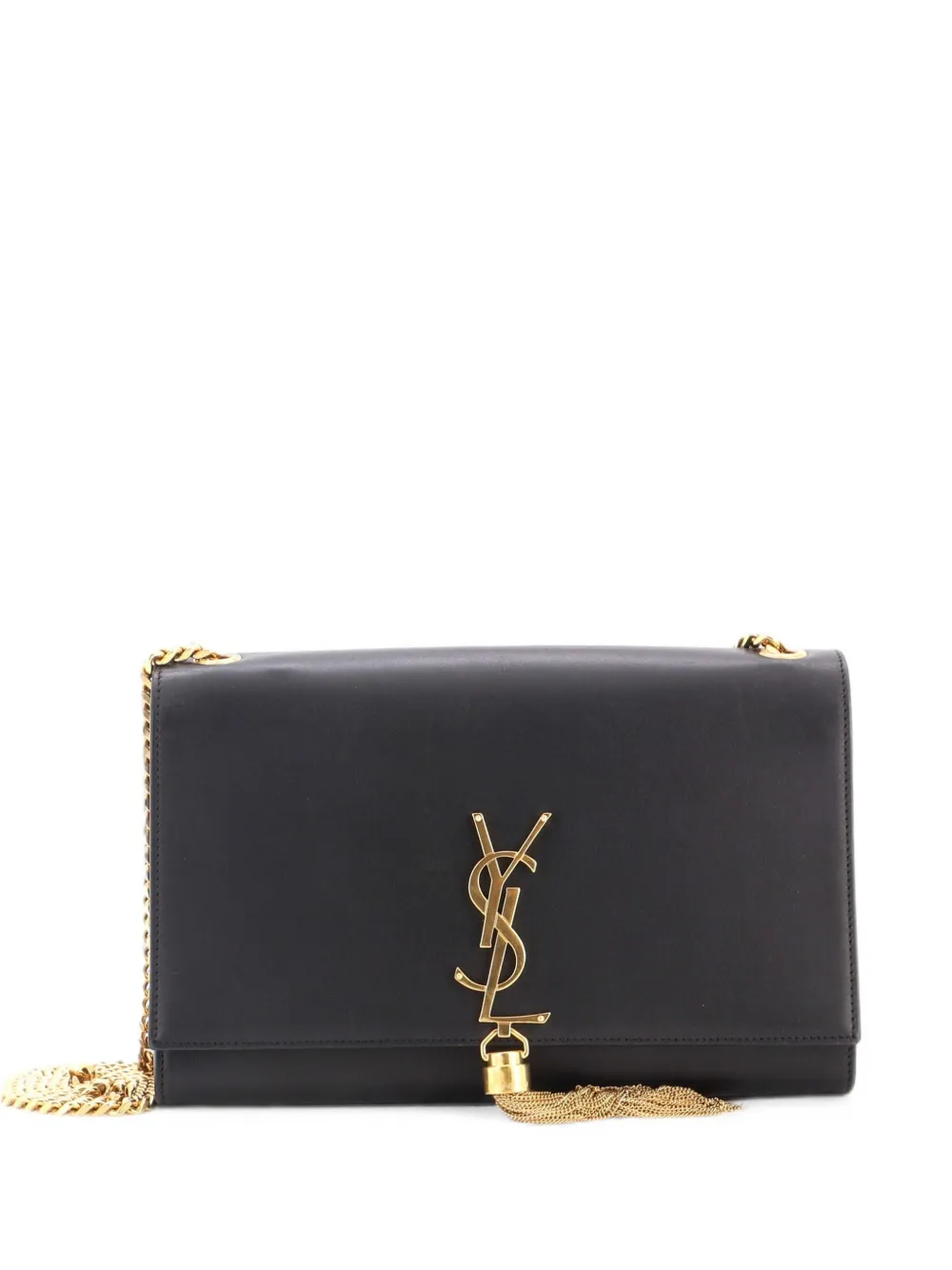 Saint Laurent Pre-Owned Classic Monogram Tassel Leather Medium crossbody bag - Schwarz