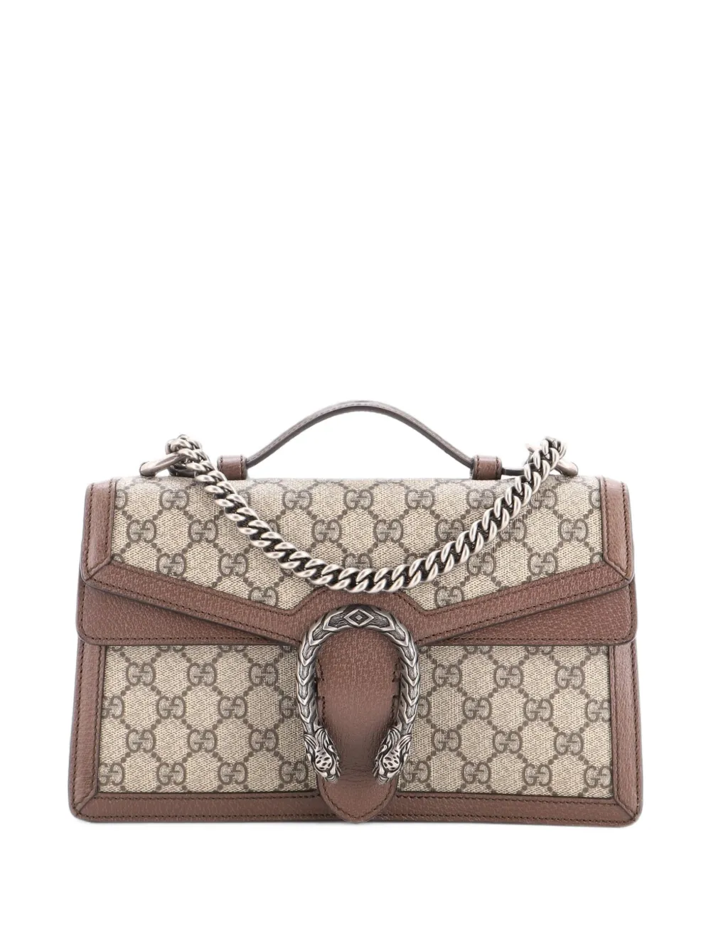 Gucci Pre-Owned Dionysus Top Handle Chain Bag GG Coated Canvas Small satchel - Marrone