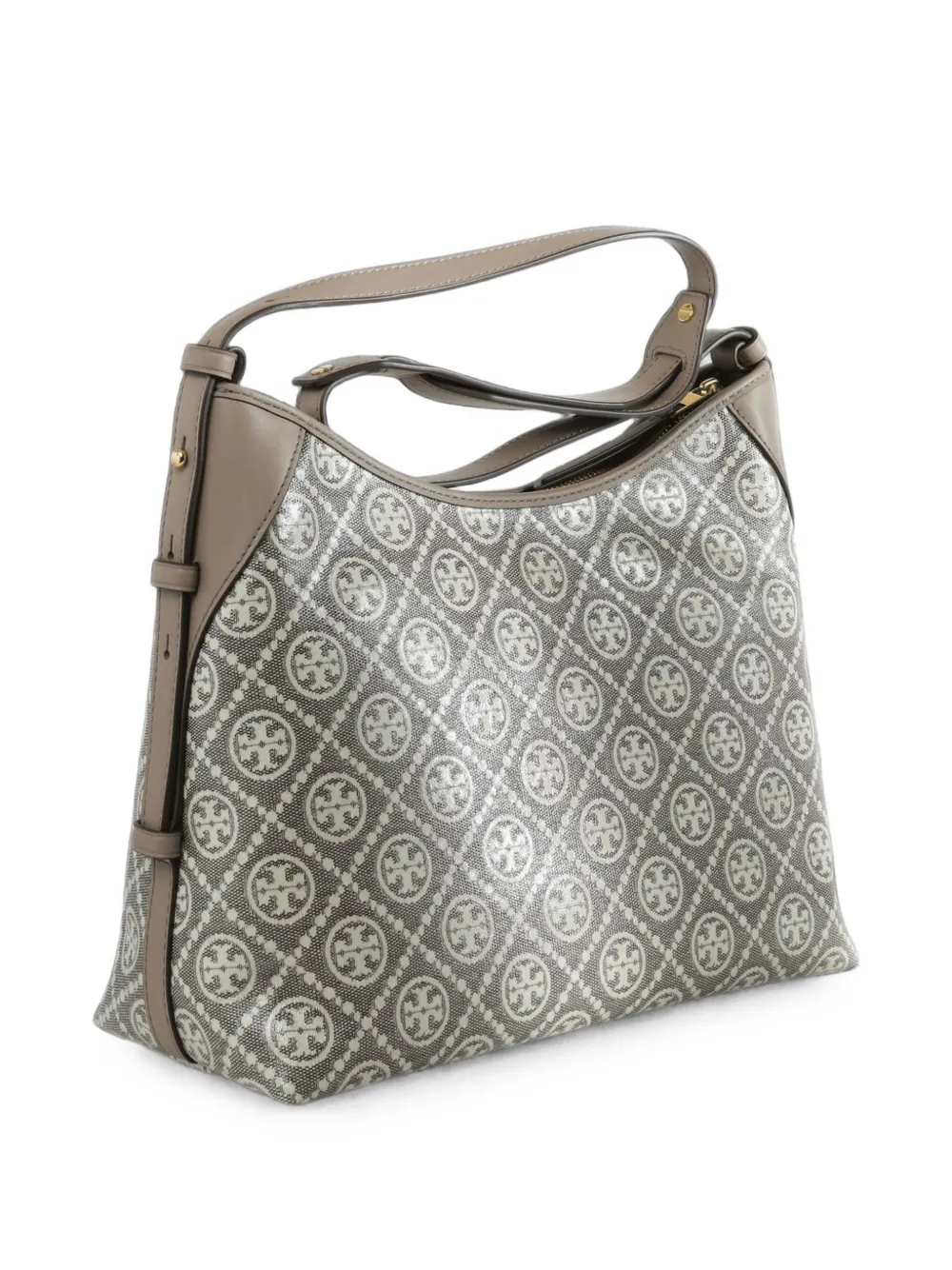Tory Burch T Monogram gecoate messengertas met jacquard Grijs
