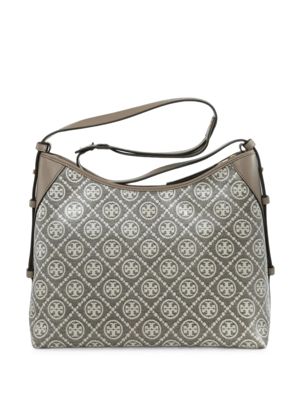 Tory Burch T Monogram Coated Jacquard Messenger In Gray