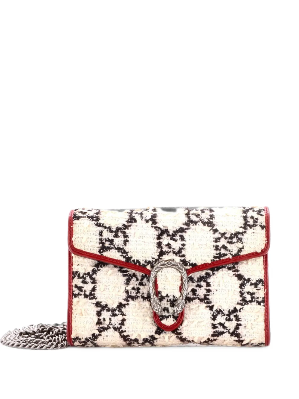 Gucci Pre-Owned Dionysus Chain Wallet GG Tweed Small shoulder bag - Nero