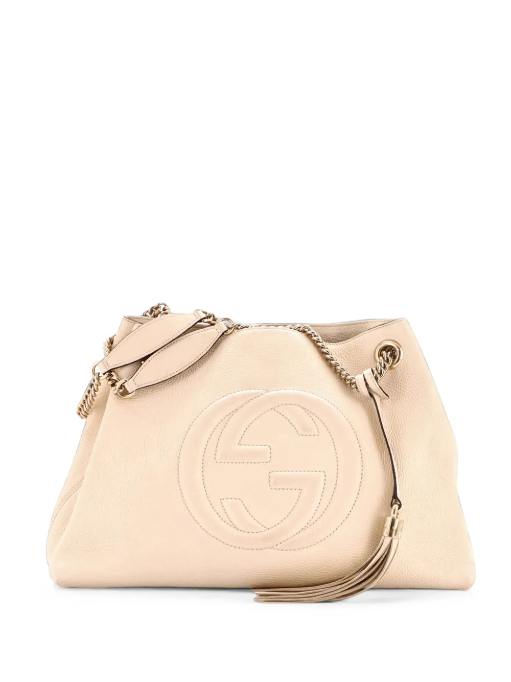 Gucci Pre-Owned Borsa a spalla Soho media in pelle con manici a catena - Bianco