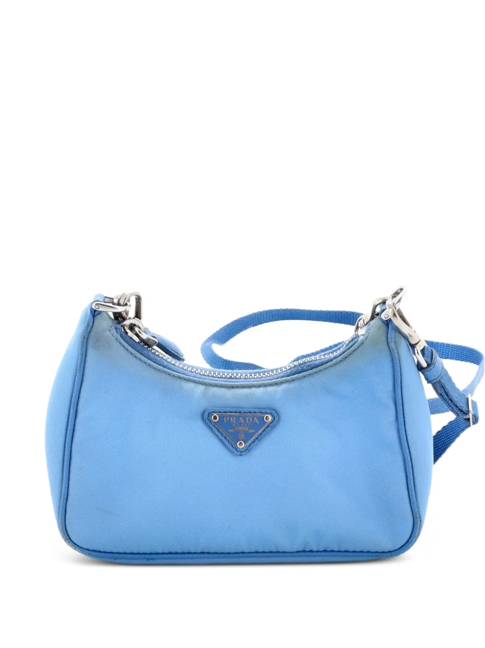 Prada Pre-Owned Re-Edition Shoulder Bag Tessuto Mini hobo bag - Blu