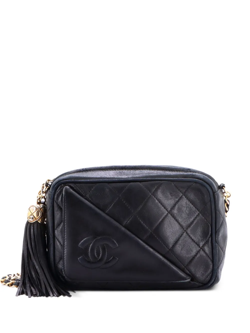 CHANEL Pre-Owned Front Pocket Camera Bag Quilted Lambskin Small shoulder bag - Nero