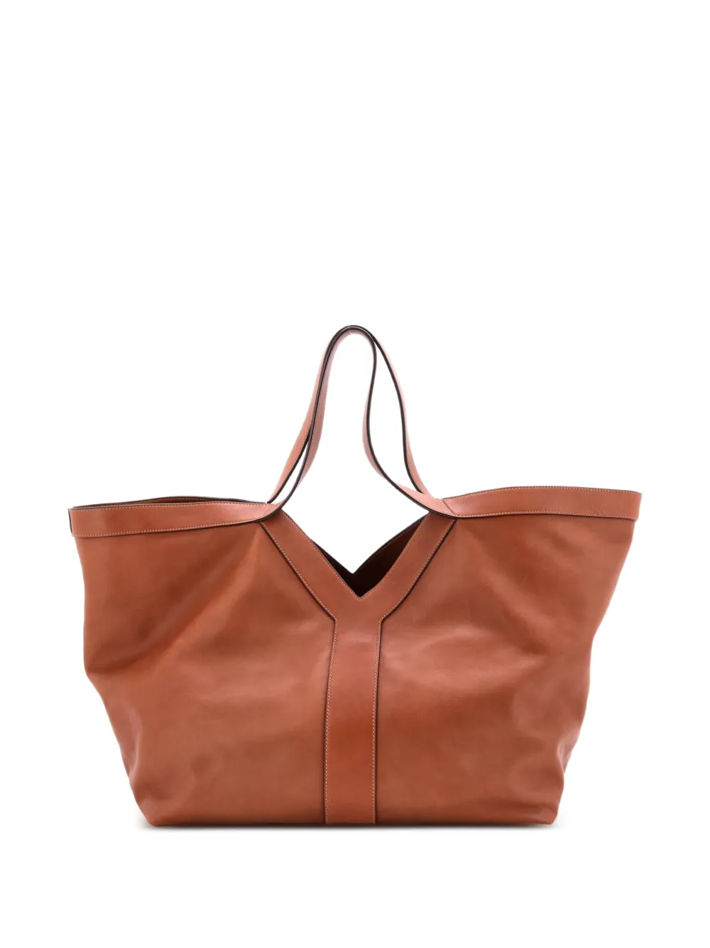 Saint Laurent Pre-Owned Borsa tote Y media in pelle - Marrone