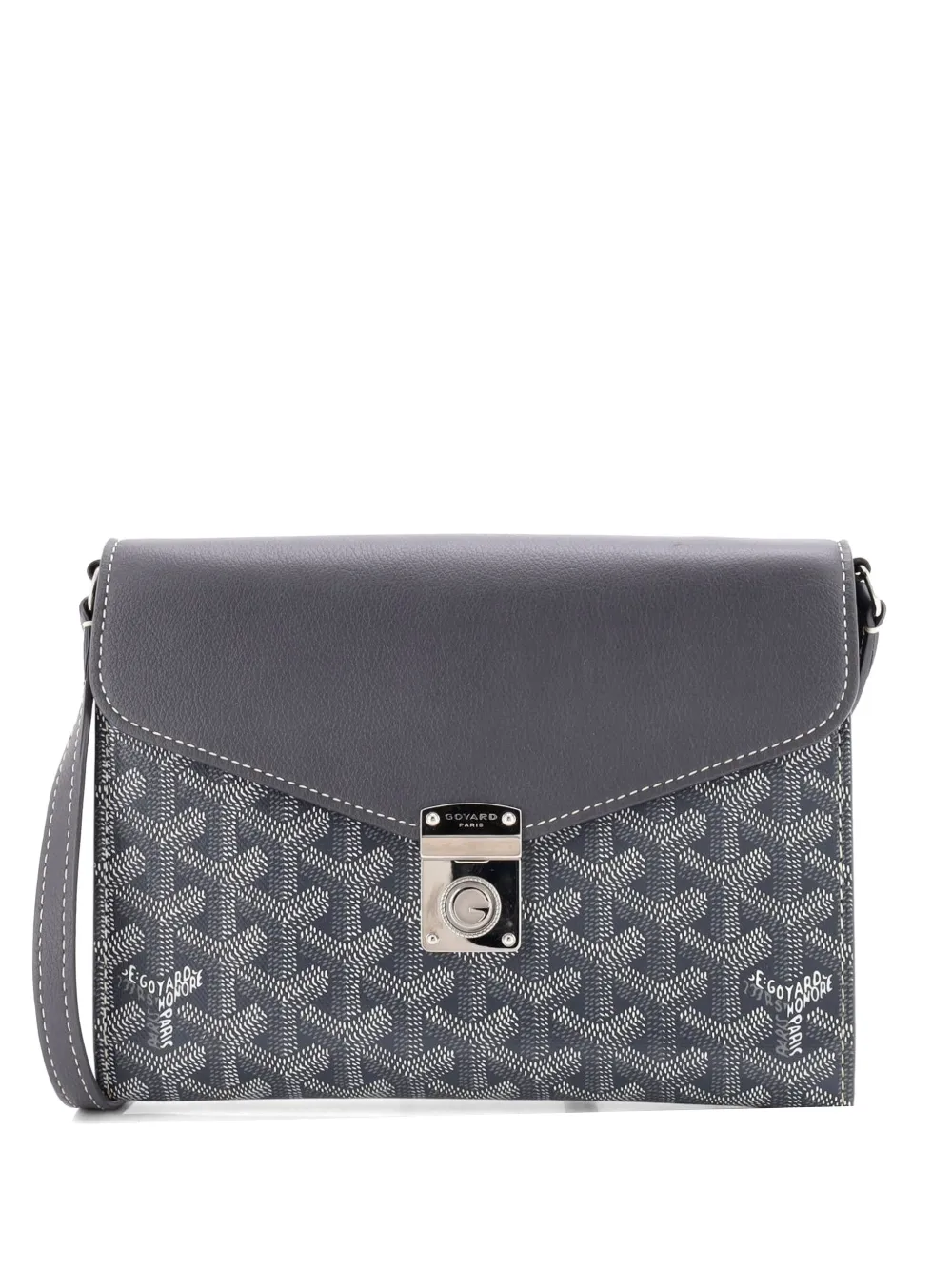 Goyard Pre-Owned Chypre Wallet on Strap Coated Canvas with Leather crossbody bag - Grigio