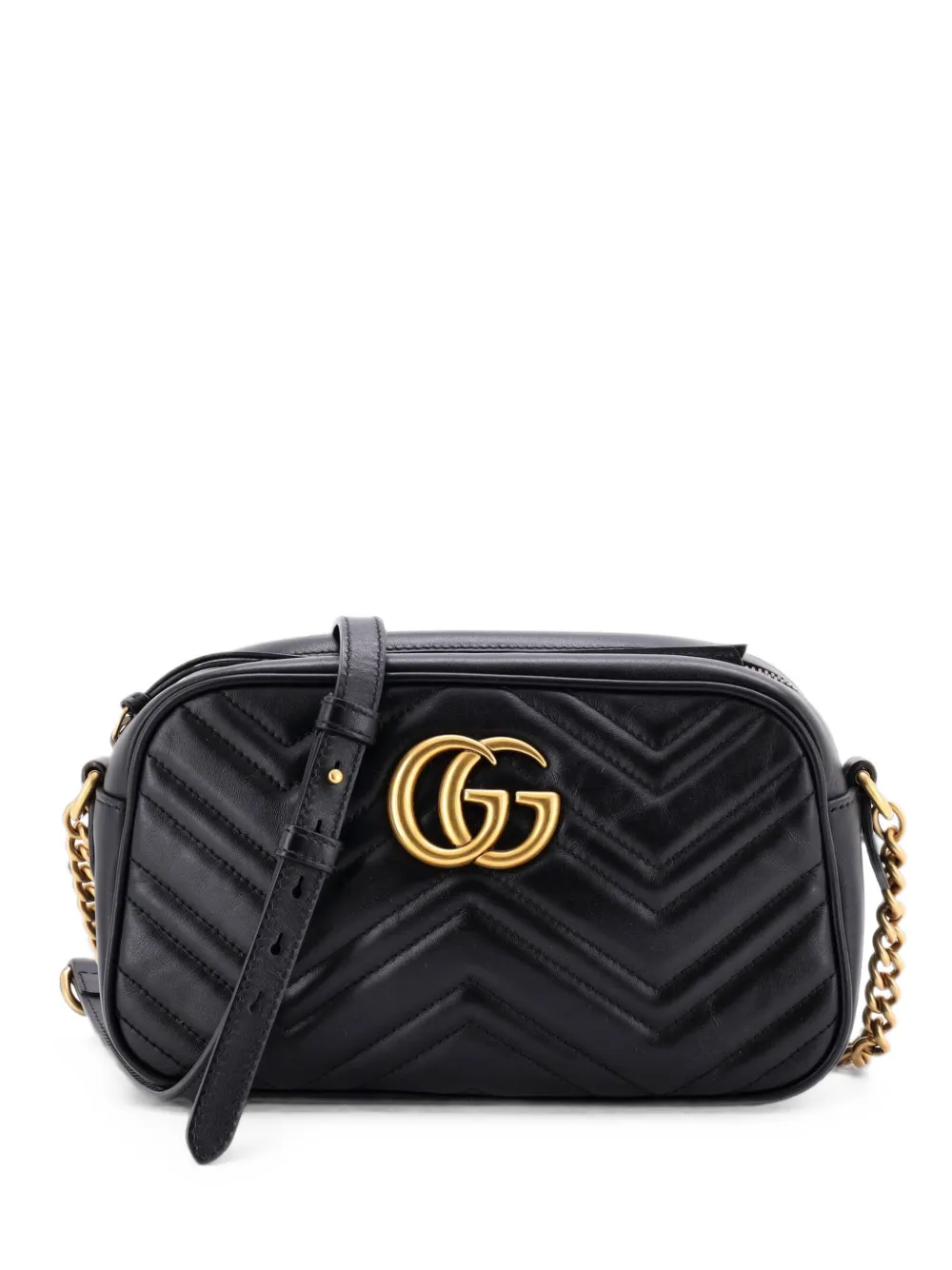 Gucci Pre-Owned Borsa a tracolla GG Marmont piccola in pelle matelassé - Nero