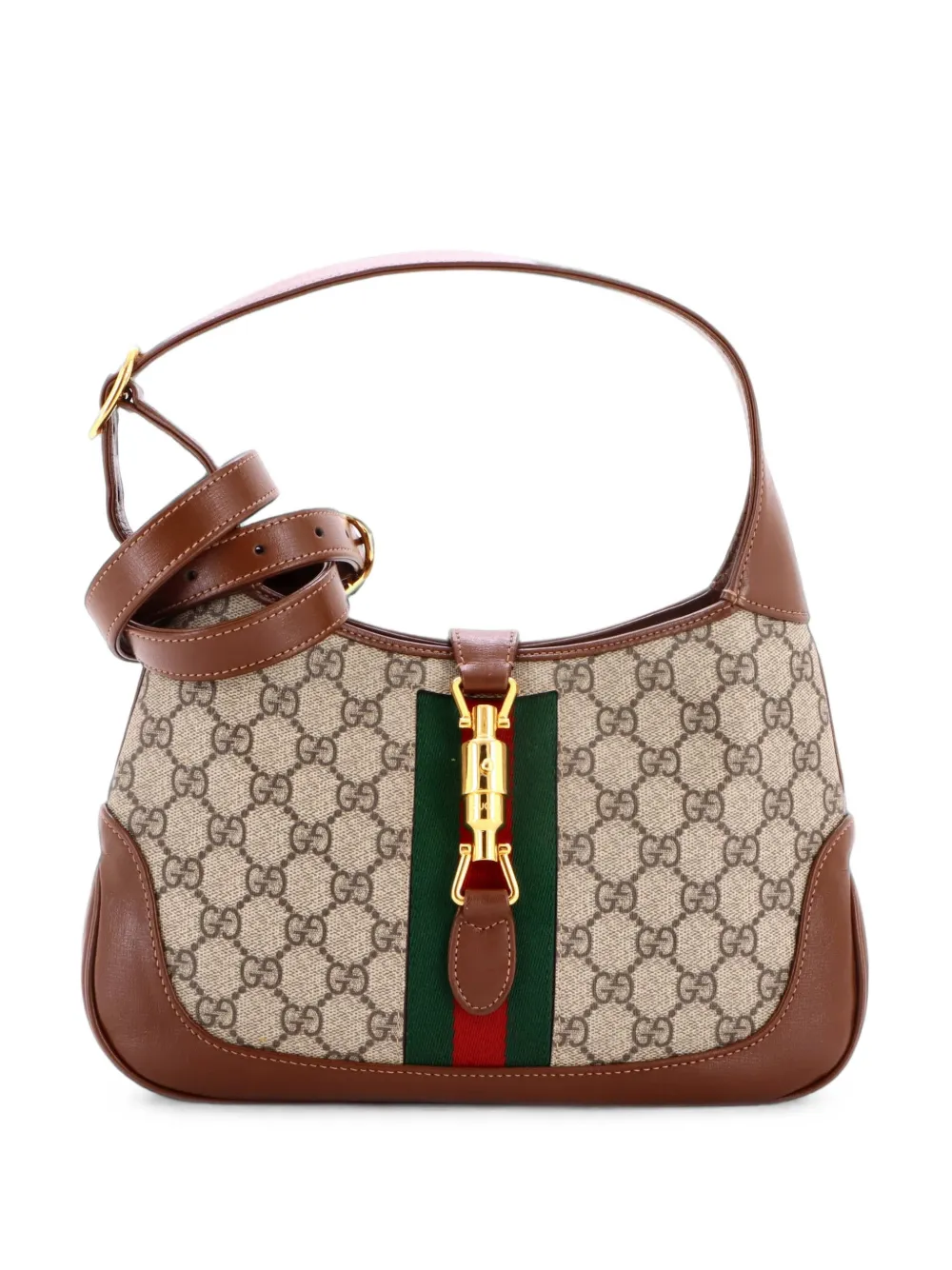 Gucci Pre-Owned Kleine Jackie 1961 Beuteltasche aus GG-beschichtetem Canvas - Braun