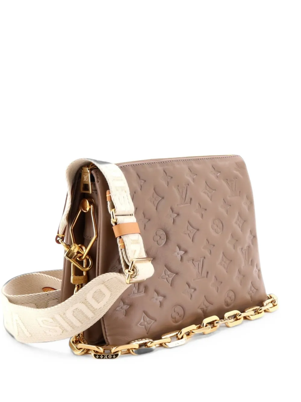 Louis Vuitton Pre-Owned Borsa a tracolla Coussin PM in pelle di agnello goffrata con monogramma - Toni neutri