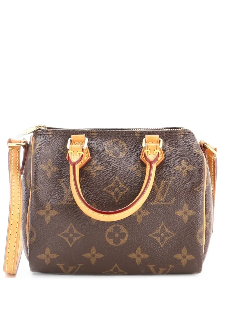 Louis Vuitton Pre-Owned Nano Speedy Bandouliere Monogram Canvas-Umhängetasche - Braun