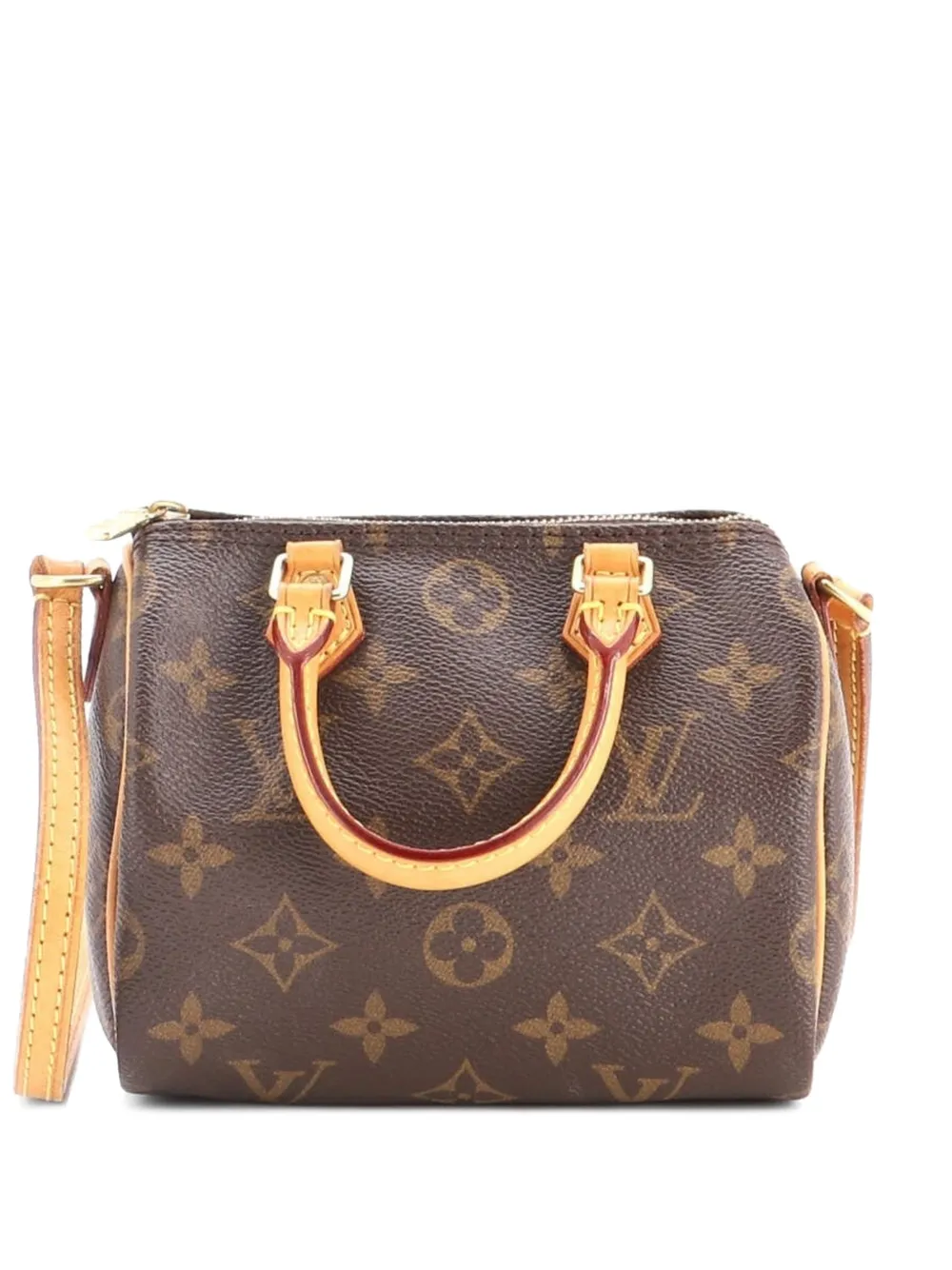Louis Vuitton Pre-Owned Nano Speedy Bandouliere Monogram Canvas-Umhängetasche - Braun