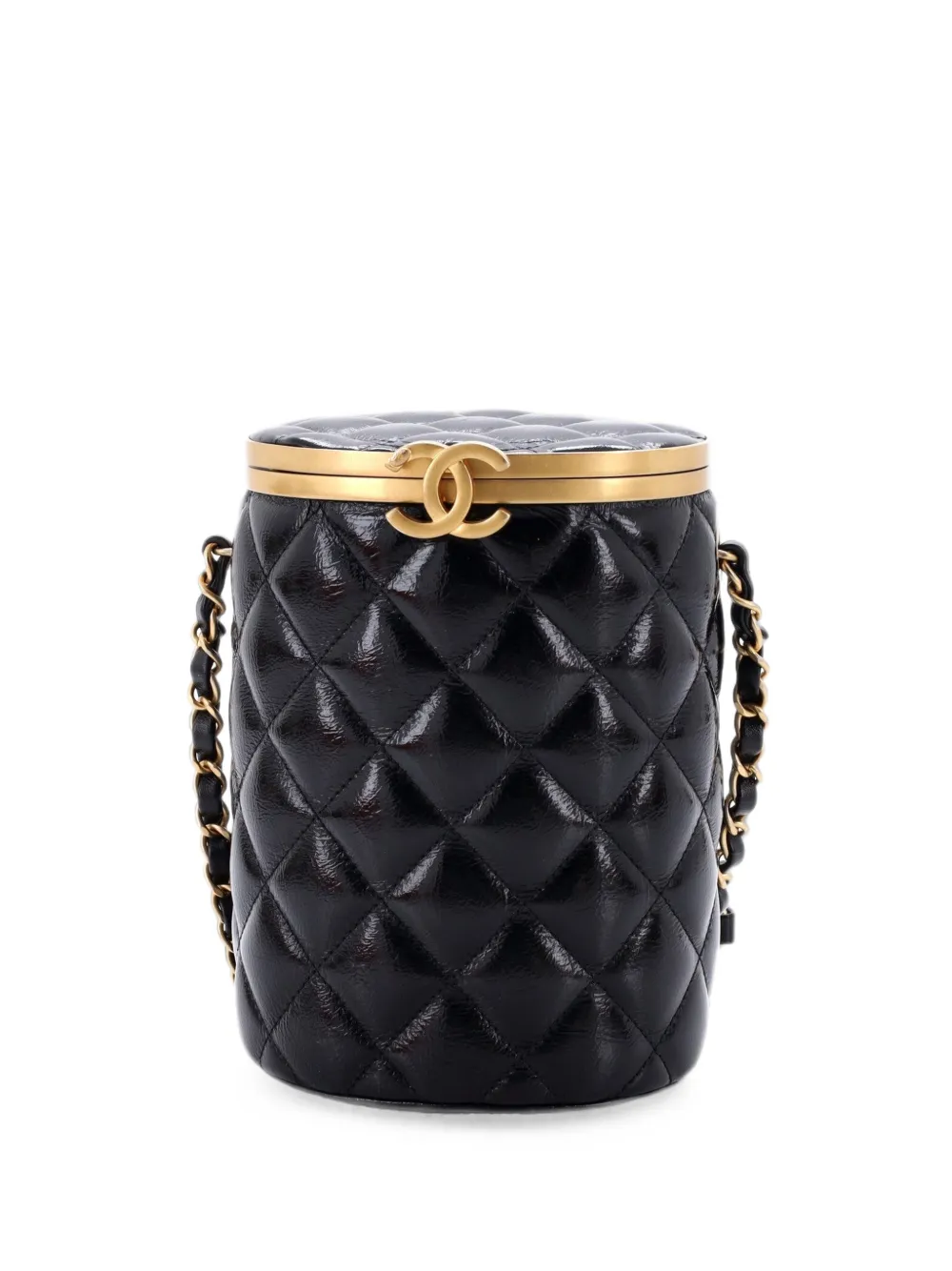 CHANEL Pre-Owned Crown Box Vanity Bag Quilted Lambskin Small crossbody bag - Nero