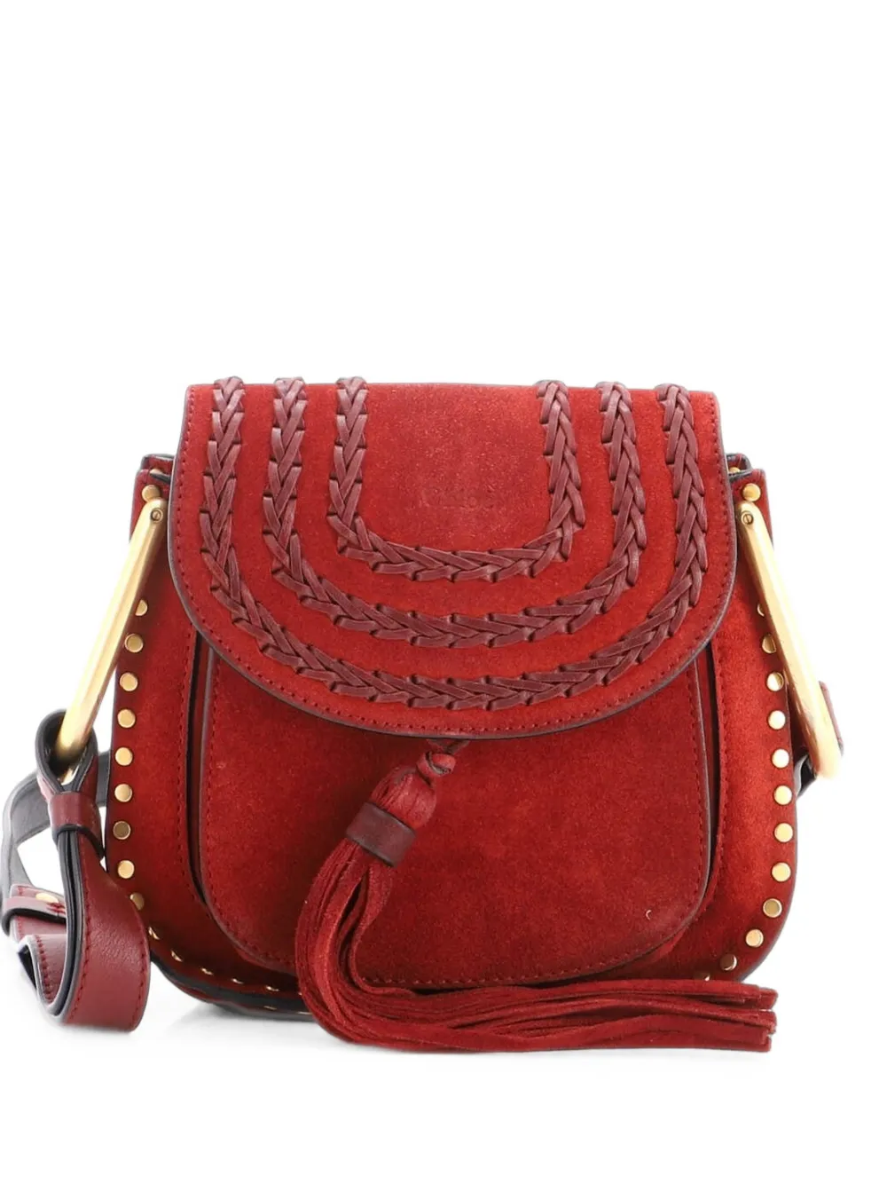 Chloé Pre-Owned Hudson Handbag Whipstitch Suede Mini crossbody bag - Rot