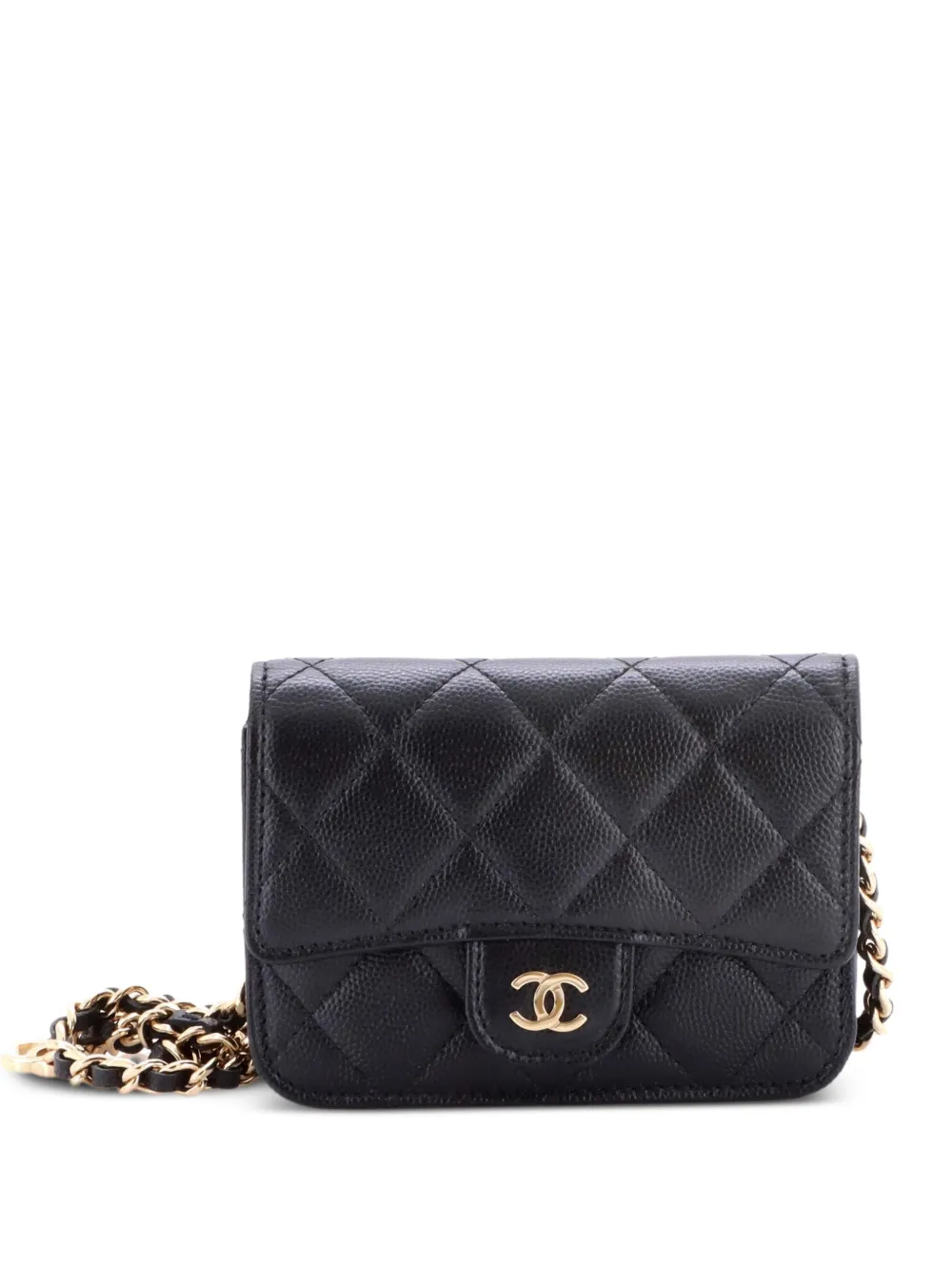 CHANEL Pre-Owned mini sac banane matelassé à rabat - Noir CHANEL Pre-Owned mini sac banane matelassé à rabat - Noir