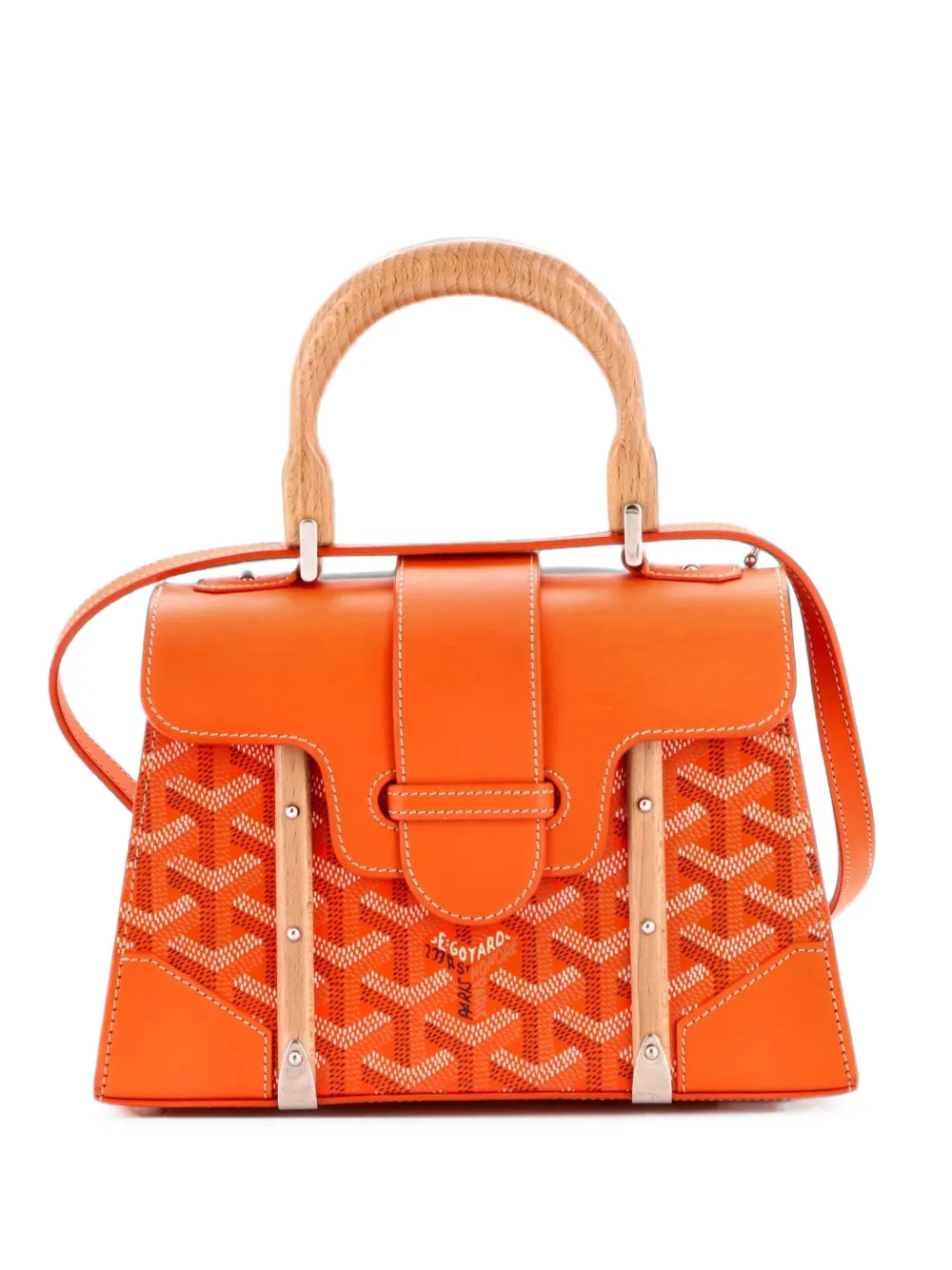 Goyard Pre-Owned Mini Saigon Satchel-Tasche aus beschichtetem Canvas mit Leder - Orange