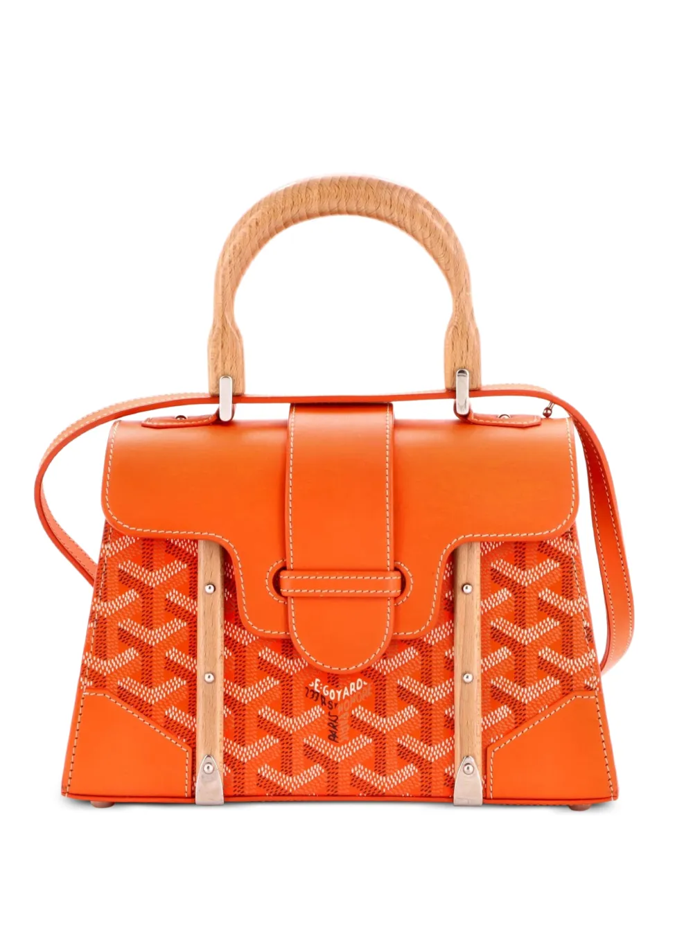 Goyard Pre-Owned Borsa a mano Saigon mini in tela cerata e pelle con manico - Arancione
