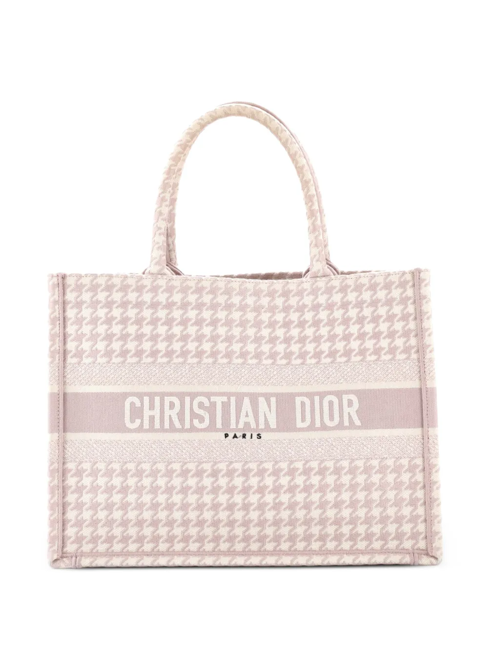 Christian Dior Pre-Owned Mittelgroße Book Tote Bag aus Canvas mit Hahnentrittmuster - Rosa