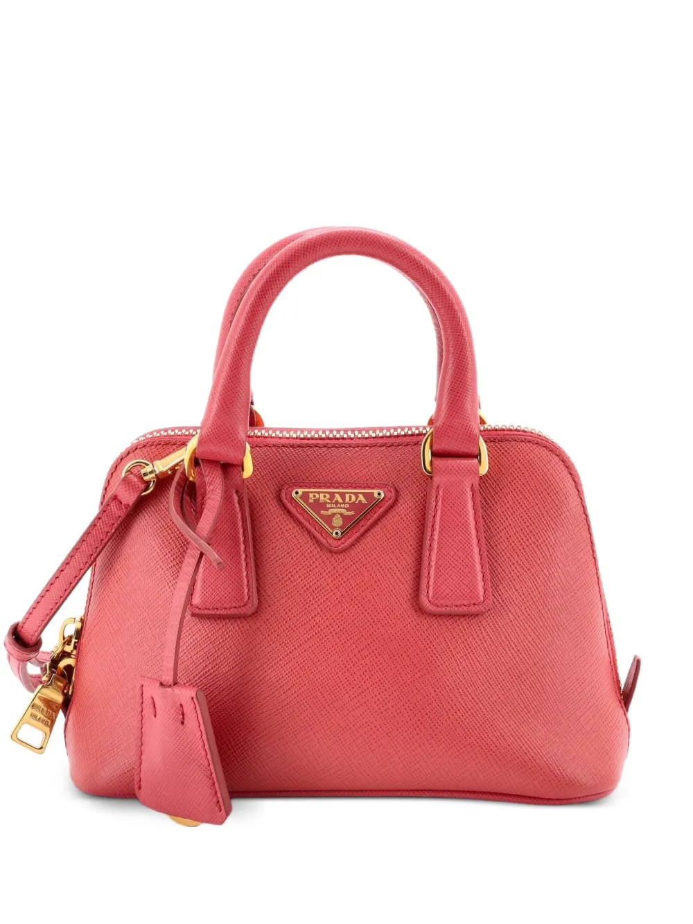 Prada Pre-Owned Borsa a tracolla Promenade Bag mini in pelle Saffiano con zip - Rosa
