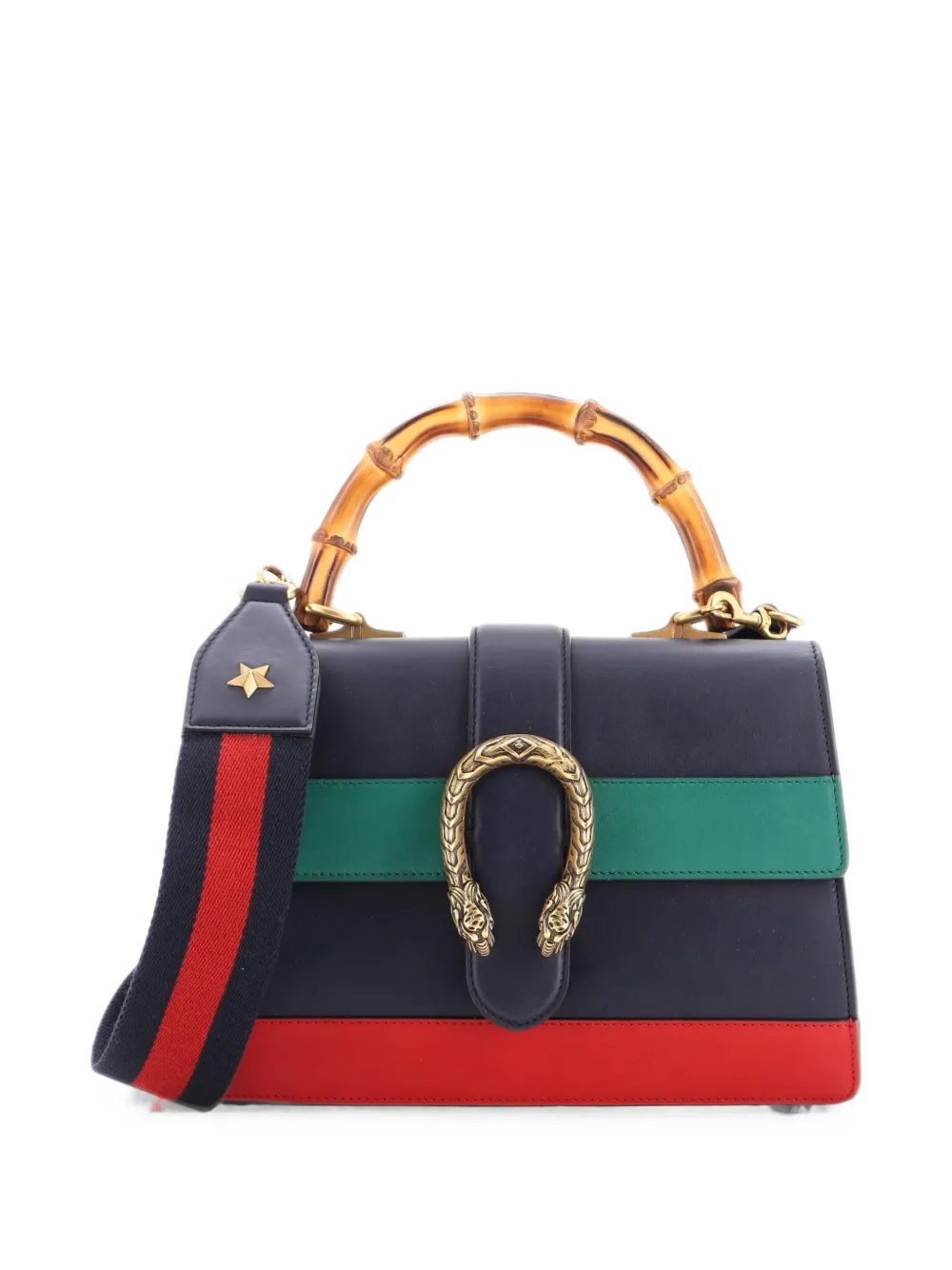 Gucci Pre-Owned Mittelgroße Dionysus Bamboo Handtasche in Colour-Block-Optik - Blau