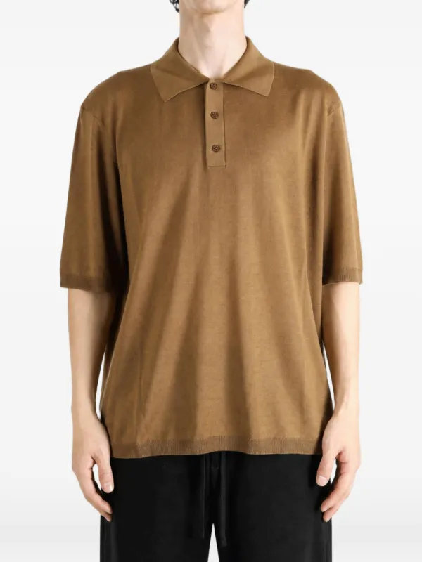 Yvesaint laurent ポロシャツ　S Saint Laurent short-sleeve Polo Shirt | ブラウン | FARFETCH JP