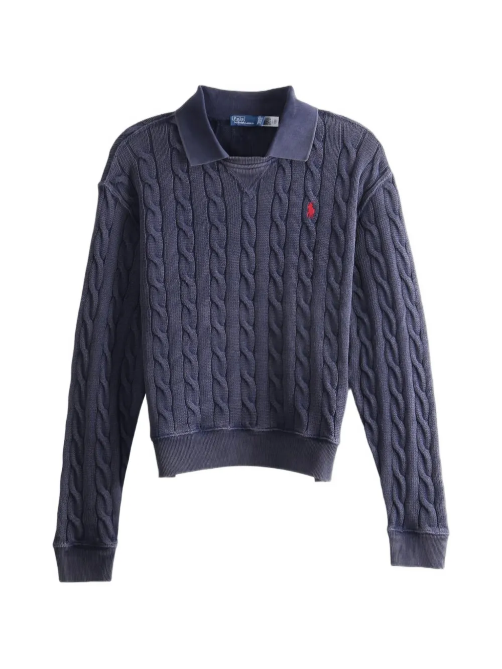 Polo Ralph Lauren Cable-knit Polo Sweater In Blue