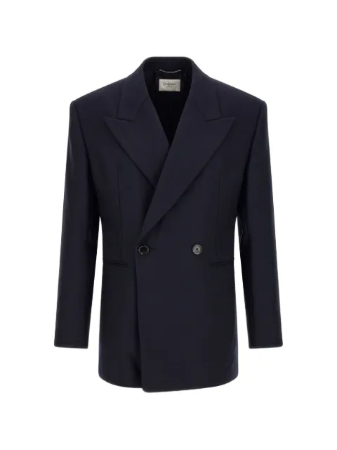 Saint Laurent double-breasted jacket in felted wool gabardine
