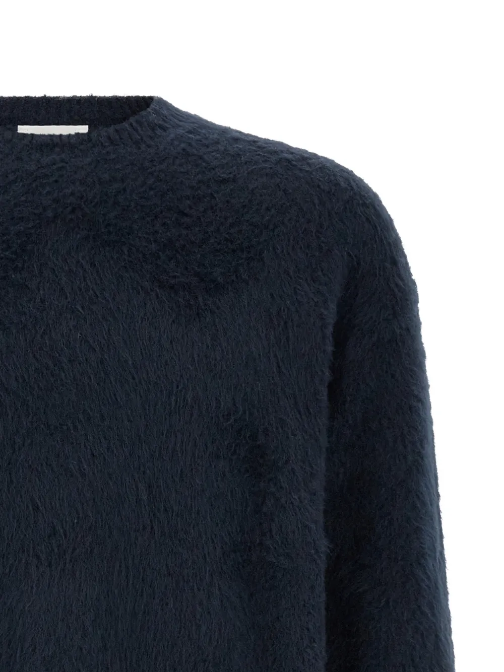 Roberto Collina Trui met ronde hals en gaasafwerking Blauw