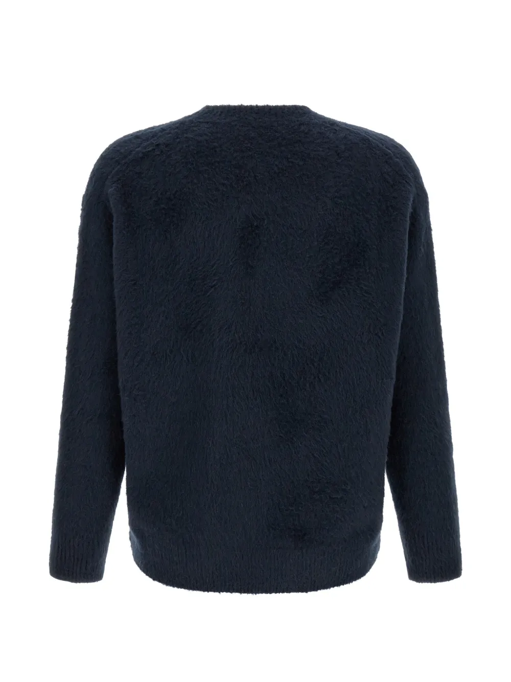 Roberto Collina Trui met ronde hals en gaasafwerking Blauw