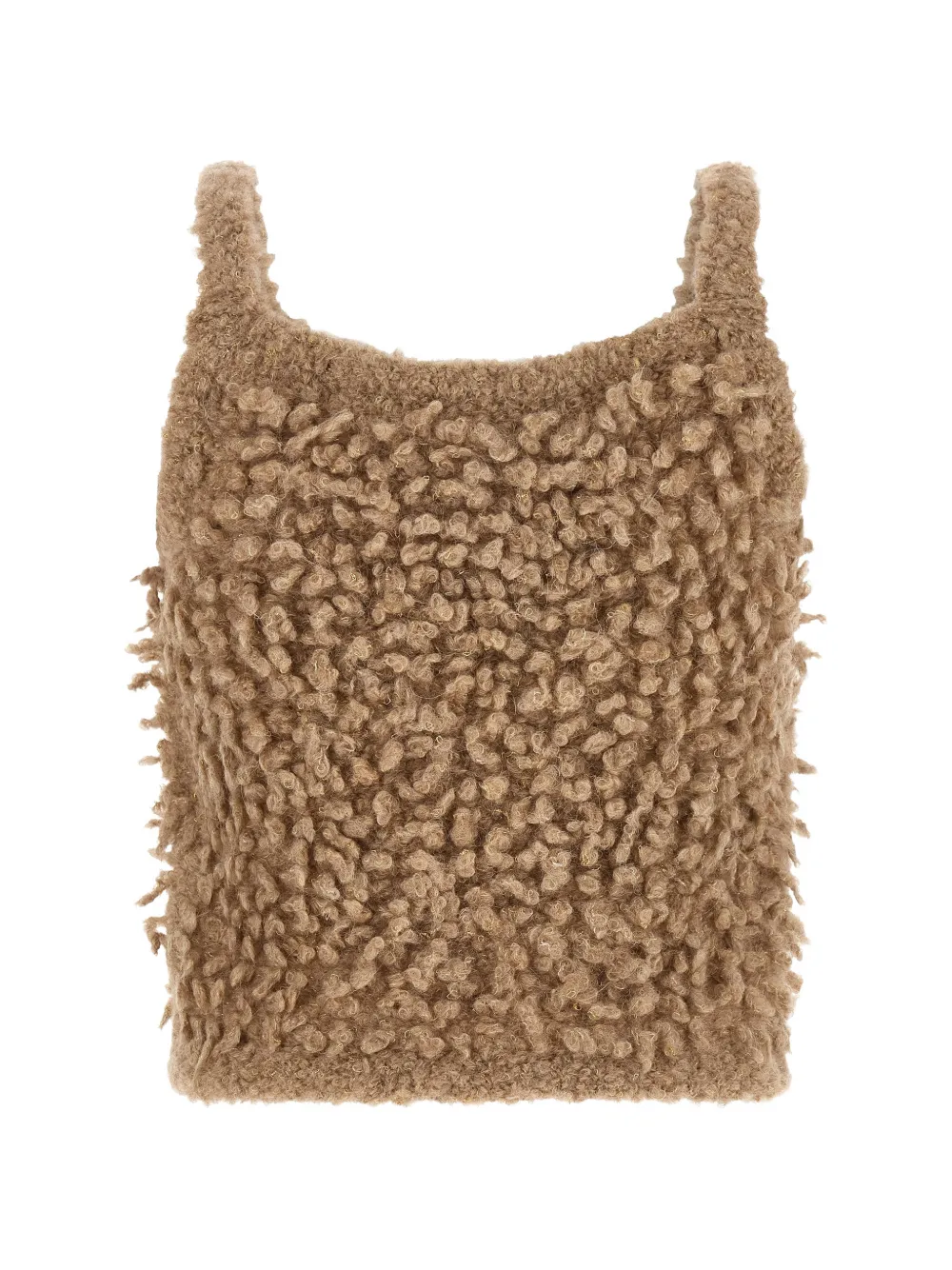 Peserico Bouclé cropped top Beige