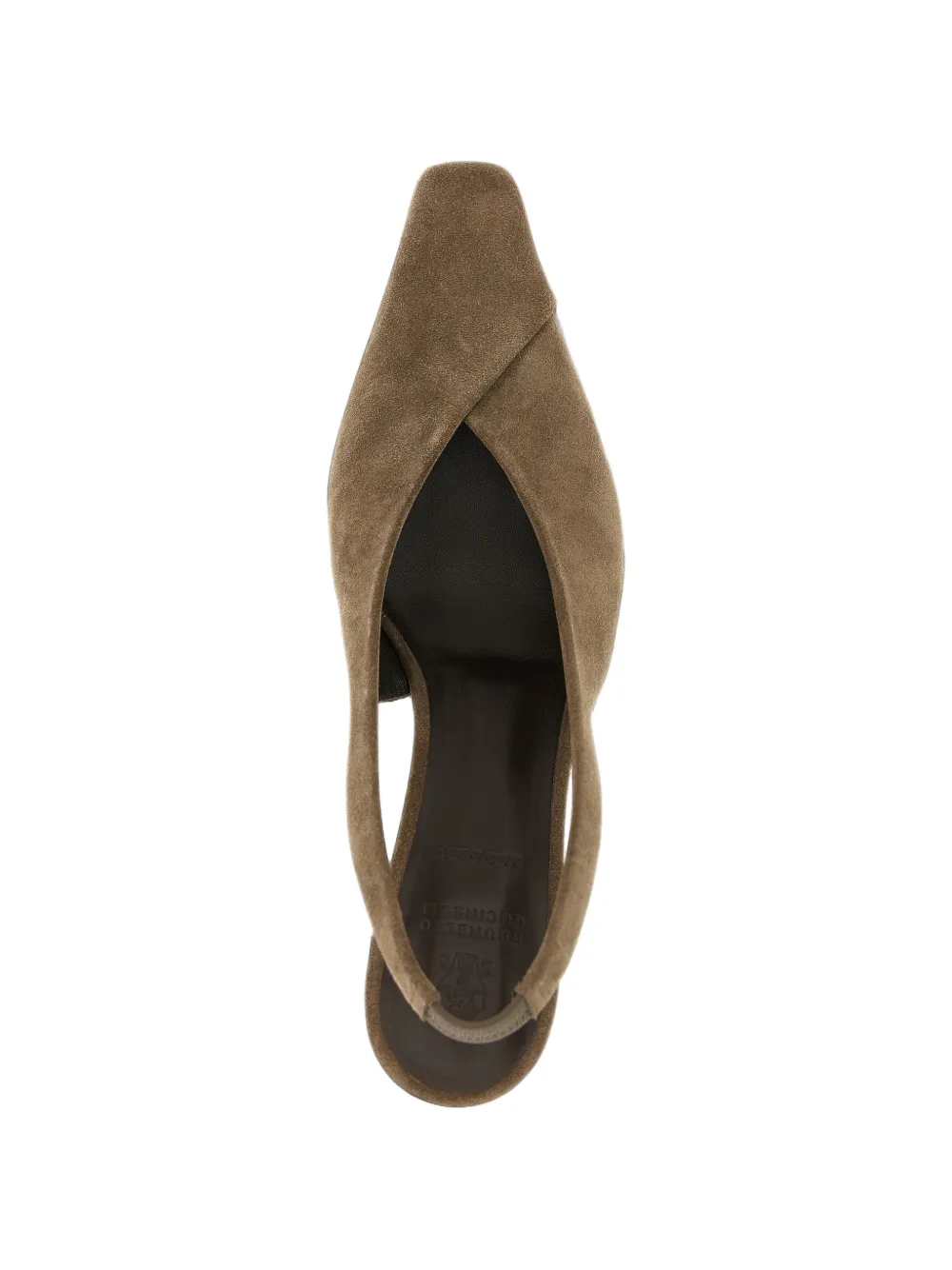 Brunello Cucinelli suede City slingbacks with precious heel Bruin