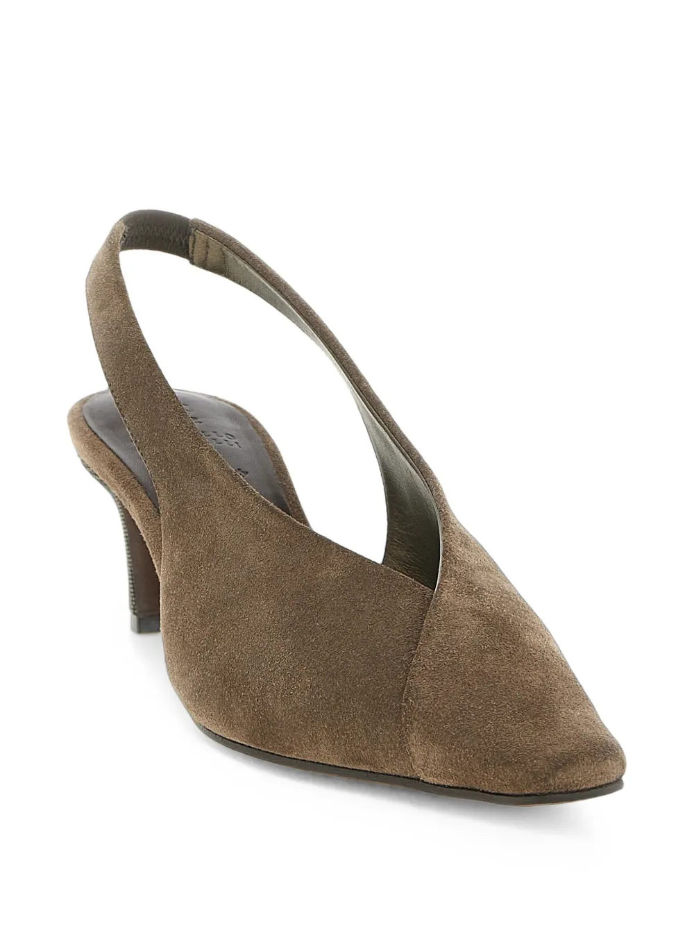 Brunello Cucinelli suede City slingbacks with precious heel Bruin