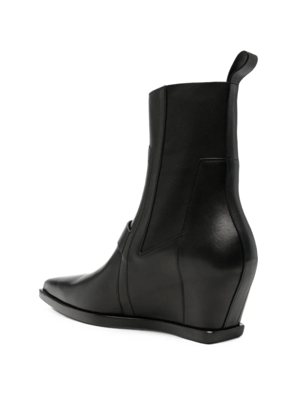 Rick Owens wedge-heel pointed-toe boots Zwart