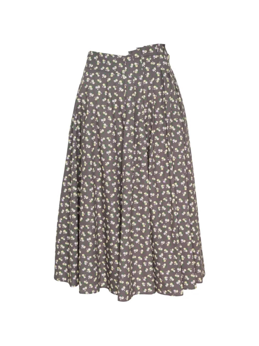 MSGM Midirock mit Blumenprint - Grau